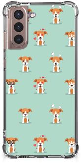 B2Ctelecom Foto hoesje Samsung Galaxy S21 Plus Smartphone hoesje met doorzichtige rand Pups