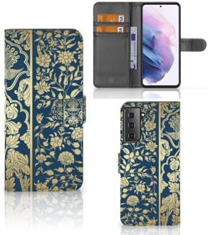 B2Ctelecom Foto hoesje Samsung Galaxy S21 Plus Telefoon Case Golden Flowers