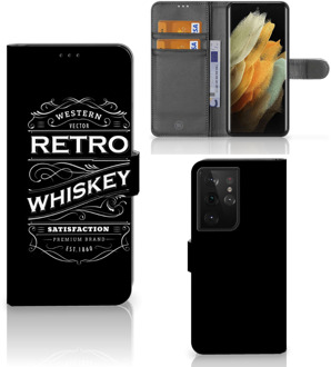 B2Ctelecom Foto hoesje Samsung Galaxy S21 Ultra Telefoonhoesje met Tekst Whiskey