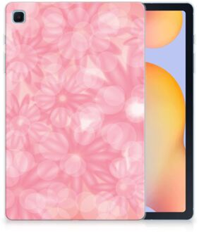 B2Ctelecom Foto hoesje Samsung Galaxy Tab S6 Lite Back Cover Lente Bloemen met doorzichte zijkanten