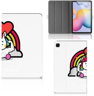 B2Ctelecom Foto Hoesje Samsung Galaxy Tab S6 Lite Cover met Magneetsluiting Unicorn Power