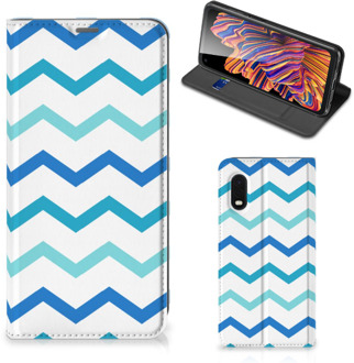 B2Ctelecom Foto hoesje Samsung Xcover Pro Smart Cover Zigzag Blauw