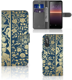 B2Ctelecom Foto hoesje Sony Xperia 10 II Telefoonhoesje Golden Flowers