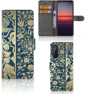 B2Ctelecom Foto hoesje Sony Xperia 5II Telefoon Case Golden Flowers