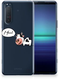 B2Ctelecom Foto hoesje Sony Xperia 5II Telefoon Hoesje Gepersonaliseerd Cadeau Cow