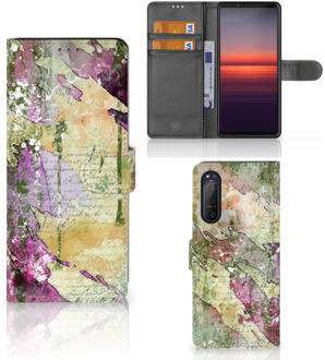 B2Ctelecom Foto hoesje Sony Xperia 5II Telefoonhoesje Letter Painting