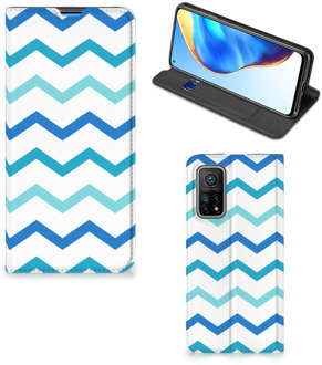 B2Ctelecom Foto hoesje Xiaomi Mi 10T | 10T Pro Smart Cover Zigzag Blauw