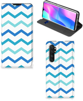 B2Ctelecom Foto hoesje Xiaomi Mi Note 10 Lite Smart Cover Zigzag Blauw