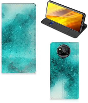 B2Ctelecom Foto hoesje Xiaomi Poco X3 Smart Cover Painting Blue