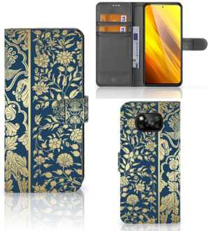 B2Ctelecom Foto hoesje Xiaomi Poco X3 Telefoon Case Golden Flowers