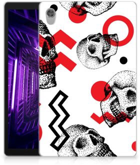 B2Ctelecom Fotohoesje Lenovo Tab M10 HD (2de generatie) Siliconen Case Skull Red met doorzichte zijkanten