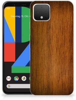 B2Ctelecom Google Pixel 4 Bumper Hoesje Donker Hout