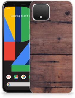 B2Ctelecom Google Pixel 4 Bumper Hoesje Old Wood