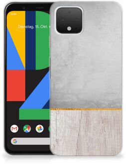 B2Ctelecom Google Pixel 4 Bumper Hoesje Wood Concrete