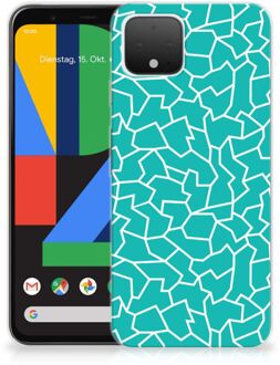 B2Ctelecom Google Pixel 4 Hoesje maken Design Cracks Blue