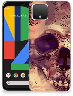 B2Ctelecom Google Pixel 4 Silicone Back Case Skullhead