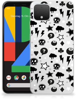 B2Ctelecom Google Pixel 4 Silicone Back Case Zilver Punk