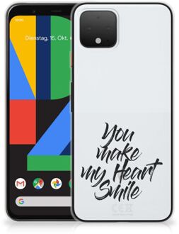 B2Ctelecom Google Pixel 4 Siliconen hoesje met naam Heart Smile