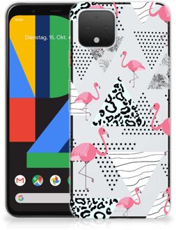 B2Ctelecom Google Pixel 4 TPU Hoesje Flamingo Triangle