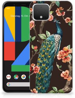 B2Ctelecom Google Pixel 4 TPU Hoesje Pauw met Bloemen