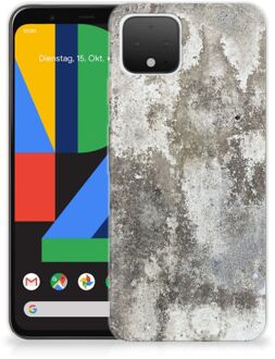 B2Ctelecom Google Pixel 4 TPU Siliconen Hoesje Beton Print