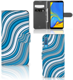 B2Ctelecom GSM Cover Samsung Galaxy A7 (2018) Design Waves Blue