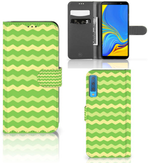 B2Ctelecom GSM Cover Samsung Galaxy A7 (2018) Design Waves Green