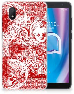 B2Ctelecom GSM Hoesje Alcatel 1B (2020) Back Case TPU Siliconen Hoesje Angel Skull Red