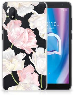 B2Ctelecom GSM Hoesje Alcatel 1B (2020) Back Case TPU Siliconen Hoesje Doorzichtig Mooie Bloemen