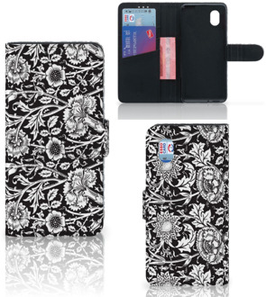 B2Ctelecom GSM Hoesje Alcatel 1B (2020) Beschermhoes Black Flowers