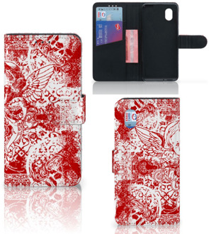 B2Ctelecom GSM Hoesje Alcatel 1B (2020) Book Style Case Angel Skull Red