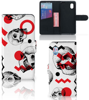 B2Ctelecom GSM Hoesje Alcatel 1B (2020) Bookstyle Case Skull Red