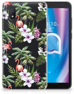 B2Ctelecom GSM Hoesje Alcatel 1B (2020) Doorzichtig Hoesje Flamingo Palms