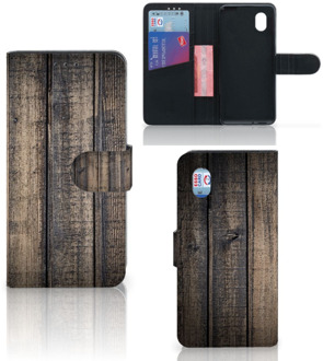 B2Ctelecom GSM Hoesje Alcatel 1B (2020) Leuk Case Cadeau voor Mannen Steigerhout