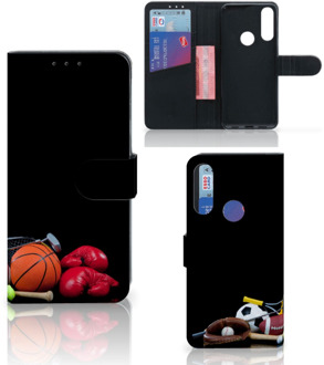 B2Ctelecom GSM Hoesje Alcatel 1S 2020 Bookcover Ontwerpen Voetbal, Tennis, Boxing… Sports