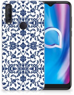 B2Ctelecom GSM Hoesje Alcatel 1S (2020) Trendy Telefoonhoesjes Flower Blue