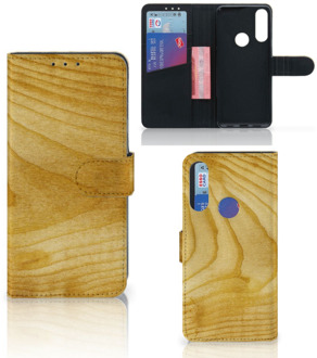 B2Ctelecom GSM Hoesje Alcatel 1S 2020 Wallet Book Case Licht Hout