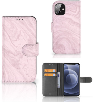 B2Ctelecom GSM Hoesje Apple iPhone 12 Mini Flip Case Marble Pink