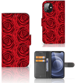 B2Ctelecom GSM Hoesje Apple iPhone 12 Mini Mobiel Bookcase Red Roses