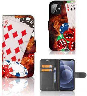 B2Ctelecom GSM Hoesje Apple iPhone 12 Mini Wallet Book Case Personaliseren Casino