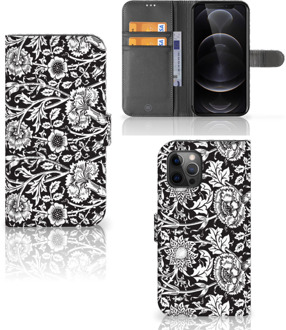 B2Ctelecom GSM Hoesje Apple iPhone 12 Pro Max Beschermhoes Black Flowers