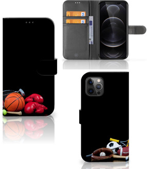 B2Ctelecom GSM Hoesje Apple iPhone 12 Pro Max Bookcover Ontwerpen Voetbal, Tennis, Boxing… Sports