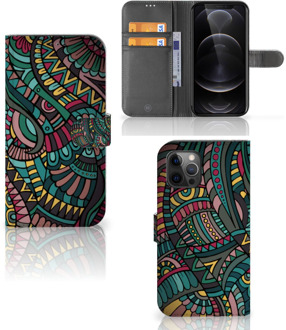 B2Ctelecom GSM Hoesje Apple iPhone 12 Pro Max Flip Case Aztec