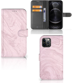 B2Ctelecom GSM Hoesje Apple iPhone 12 Pro Max Flip Case Marble Pink