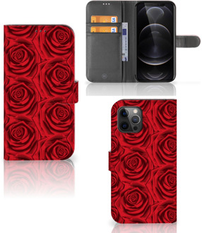 B2Ctelecom GSM Hoesje Apple iPhone 12 Pro Max Mobiel Bookcase Red Roses