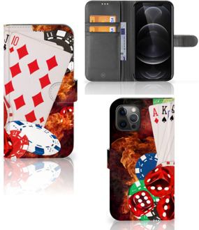 B2Ctelecom GSM Hoesje Apple iPhone 12 Pro Max Wallet Book Case Personaliseren Casino