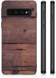 B2Ctelecom GSM Hoesje Customize Samsung Galaxy S10 Leuk TPU Back Cover met Zwarte rand Old Wood