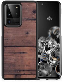 B2Ctelecom GSM Hoesje Customize Samsung Galaxy S20 Ultra Leuk TPU Back Cover met Zwarte rand Old Wood