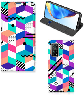 B2Ctelecom GSM Hoesje Gepersonaliseerd Cadeau Xiaomi Mi 10T | 10T Pro Wallet Case Blokken Kleurrijke