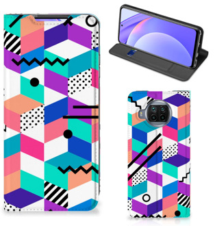 B2Ctelecom GSM Hoesje Gepersonaliseerd Cadeau Xiaomi Mi 10T Lite Wallet Case Blokken Kleurrijke